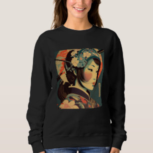 Geisha Retro Female Kimono Samurai Japanese Vintag Sweatshirt