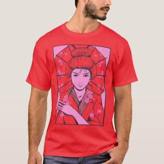Geisha Sakura Cherry Blossom Geisha Girl Japan Cul T-Shirt