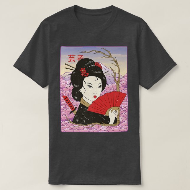 Geisha Samurai Japan Culture Japanese Kawaii Geish T-Shirt (Design Front)