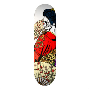 Geisha Skeleton Deck Skateboard
