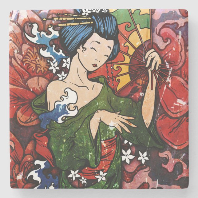 Geisha Stone Coaster (Front)