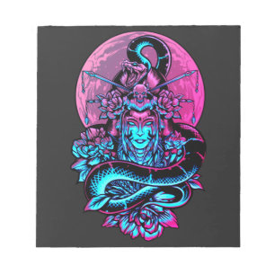 Geisha Tattoo Pink floral Notepad