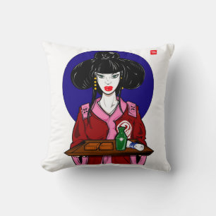 Geisha Throw Pillow