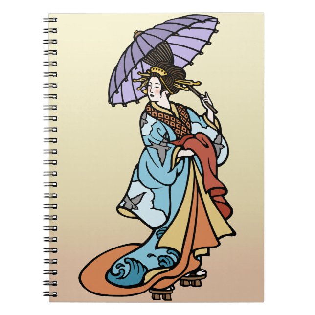 Geisha with Parasol Notebook (Front)