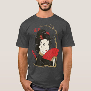 Geisha with Red Fan 439 T-Shirt