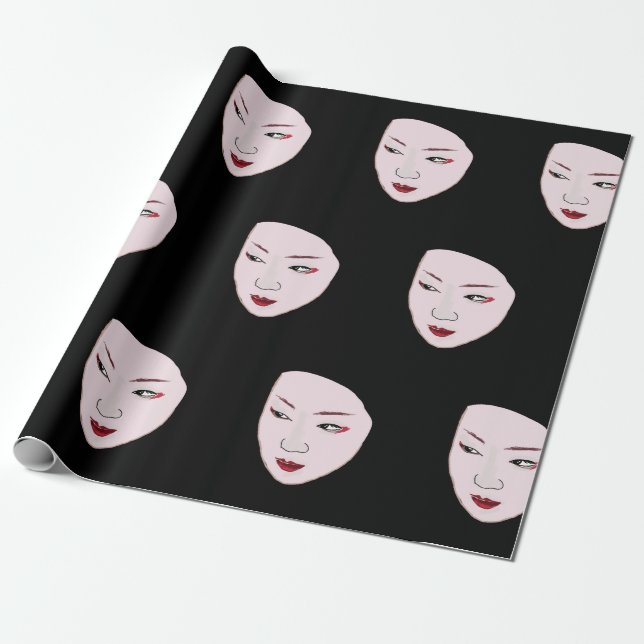 Geisha Wrapping Paper (Unrolled)