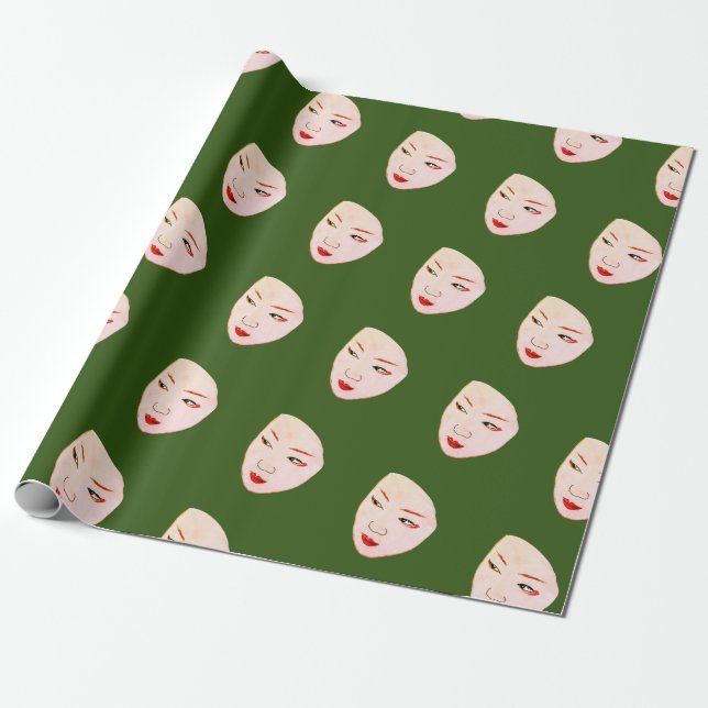 Geisha Wrapping Paper (Unrolled)