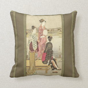 Geisha's at the Lake Pillow Cushion