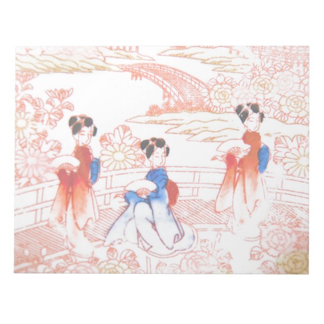 Geishas in garden notepad (Front)