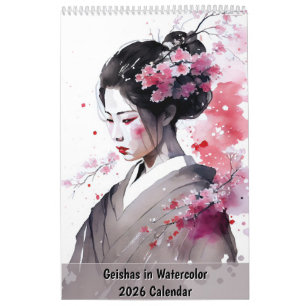 Geishas in Watercolor – 2026 Calendar