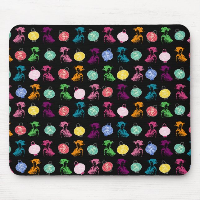 Geishas & Lanterns Mouse Pad (Front)