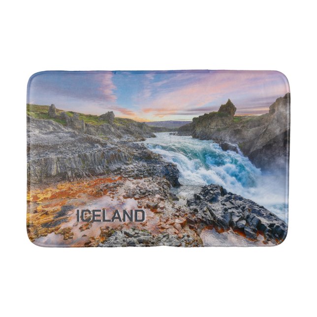 Geitafoss Waterfalls, Iceland Bath Mat (Front)