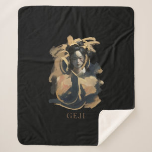 Geji Portrait Sherpa Blanket
