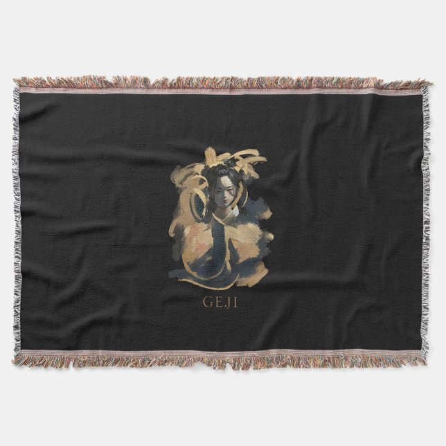 Geji Portrait Throw Blanket (Front)