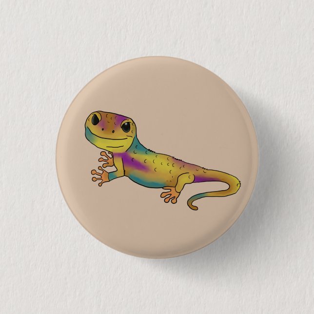 Geko  3 cm round badge (Front)