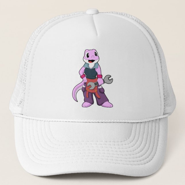 Geko as Mechanic with Wrench Trucker Hat (Front)