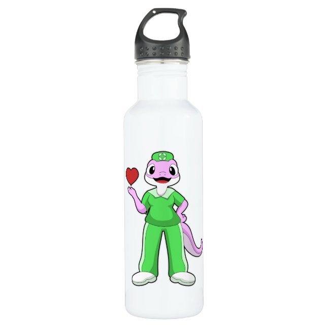 Geko as Nurse with Heart 710 Ml Water Bottle (Front)