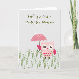 Gel Well Card with Little Owl & Umbrella