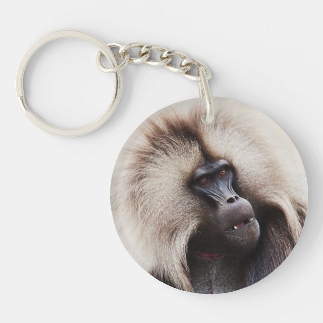 Gelada Baboon, Ethiopia Key Ring (Front)