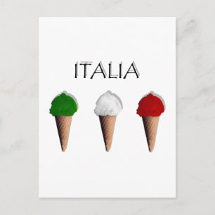 Gelati Iatalian Ice Cream flag of Italy Italia Postcard