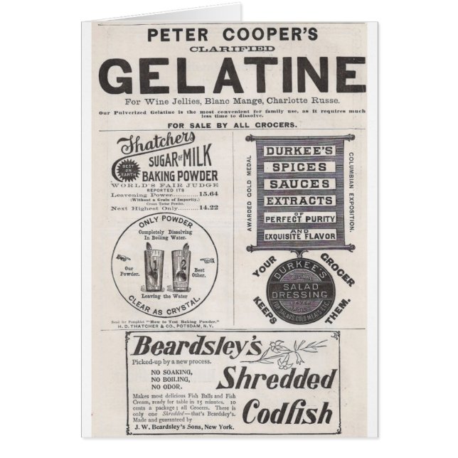 Gelatine, Cod Fish, and more (Front)