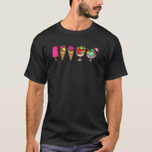 Gelato Dessert Ice Cream  Foodie Waffle Cone T-Shirt