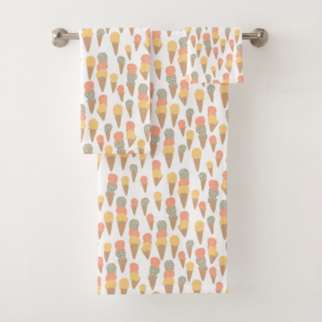 Gelato Flavours: Mint Chip, Passionfruit, Mango Yu Bath Towel Set (Insitu)