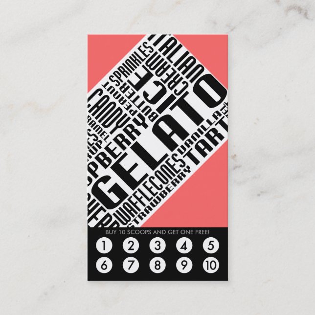 gelato loyalty (wordWEBs) Card (Front)