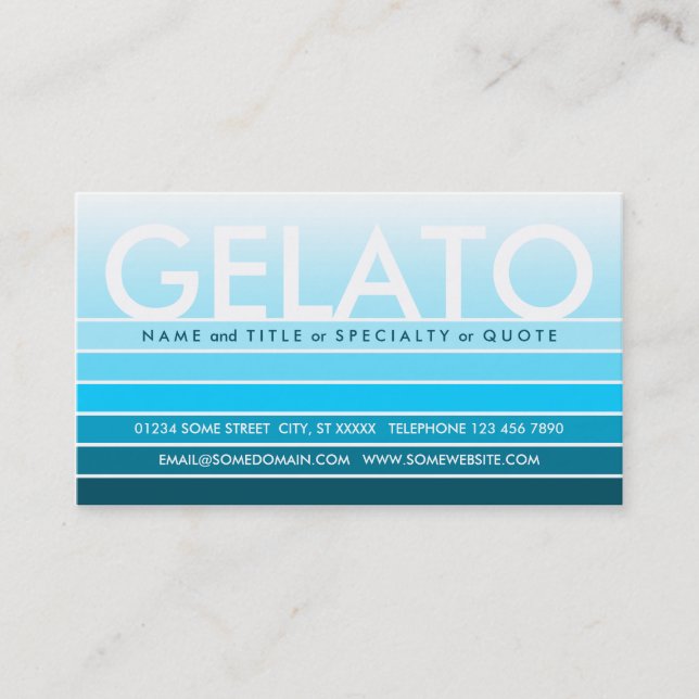 GELATO turquoise swatch Business Card (Front)