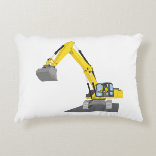 gelber Kettenbagger Decorative Cushion