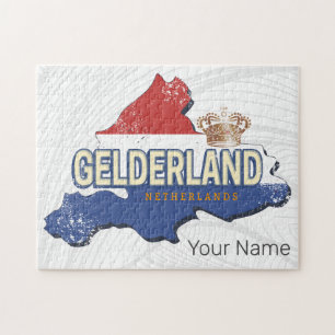 Gelderland Netherlands Vintage Map Dutch Souvenir Jigsaw Puzzle