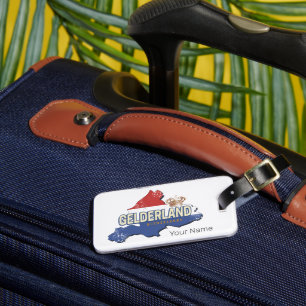 Gelderland Netherlands Vintage Map Dutch Souvenir Luggage Tag