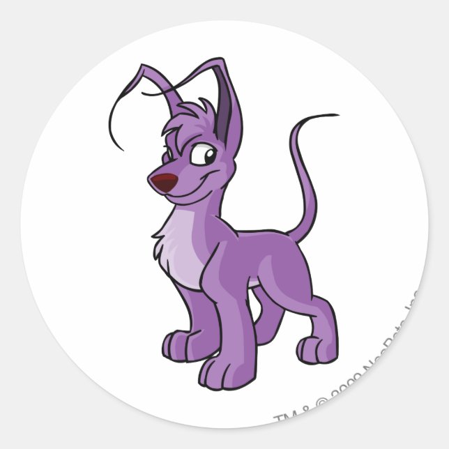 Gelert Purple Classic Round Sticker (Front)