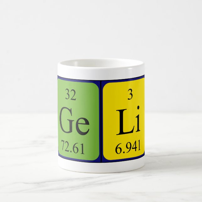 Geli periodic table name mug (Center)