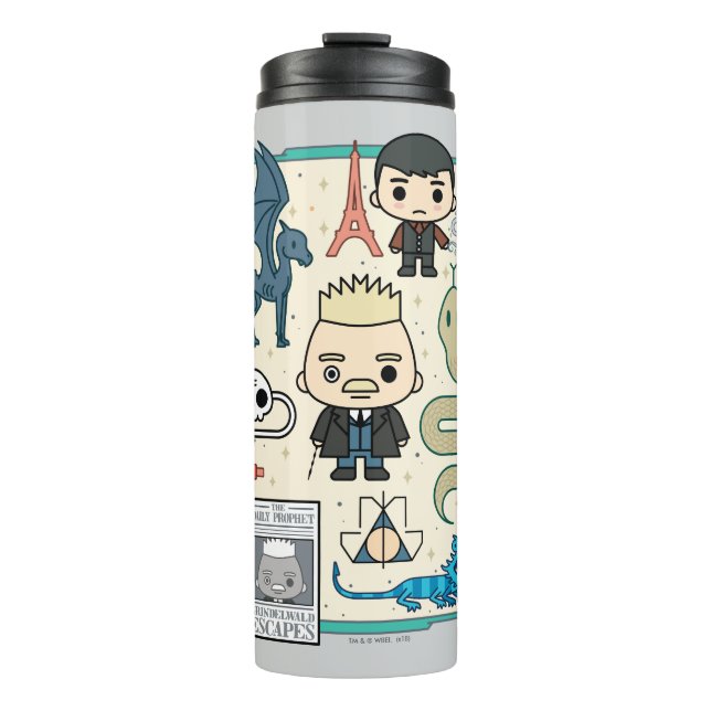GELLERT GRINDELWALD™ & Barebone Cartoon Thermal Tumbler (Front)