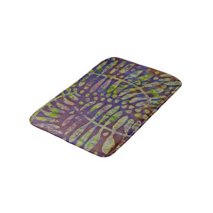 Gelli Print Stencil Abstract Art Bath Mat