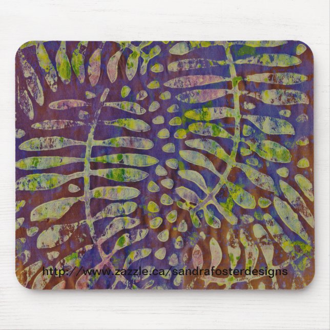 Gelli Print Stencil Abstract Art Mouse Pad (Front)