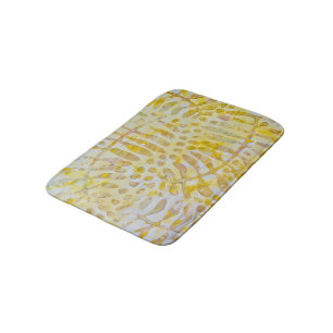 Gelli Printed Golden Leaves Bath Mat