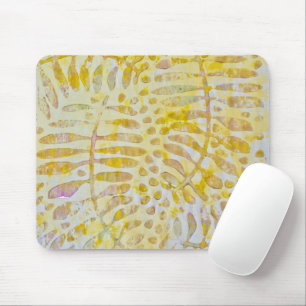 Gelli Printed Golden Leaves Mouse Pad