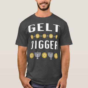 Gelt Digger Hanukkah t blue or black men women T-Shirt