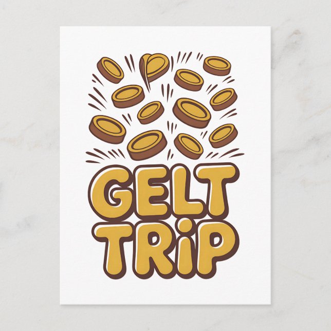 Gelt Trip Funny Hanukkah Jewish Jew Hebrew Culture Announcement Postcard (Front)