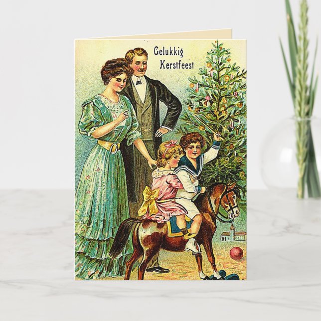 Gelukkig Kerstfeest - Vintage Christmas - Dutch Holiday Card (Front)