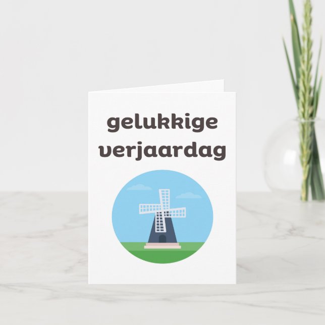 Gelukkige verjaardag, Dutch happy birthday  Card (Front)