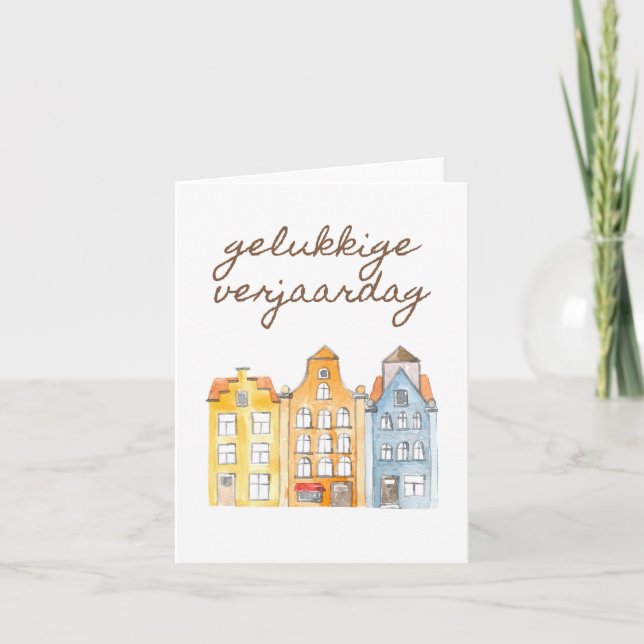 Gelukkige verjaardag, Dutch happy birthday  Card (Front)