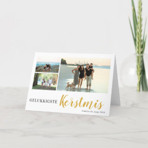 Gelukkigsre Kerstmis 3 foto collage familie  Holiday Card