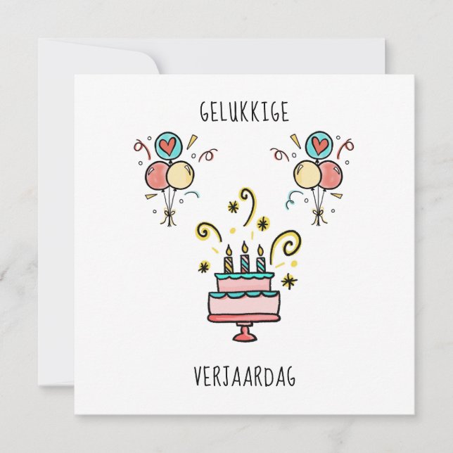 Gelukkkkchen Verjaardag | Happy Birthday Card (Front)