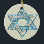 Gem decorated Star of David Ceramic Ornament<br><div class="desc">Art drawn to resemble gems and sparklies fill in the shape of the Star of David to make this a very special gift for yourself or friends and family this Hanukkah.</div>