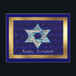 Gem decorated Star of David Holiday Postcard<br><div class="desc">Gems and sparklies filling in the shape of the Star of David make this a very special gift for yourself or friends and family this Hanukkah.</div>