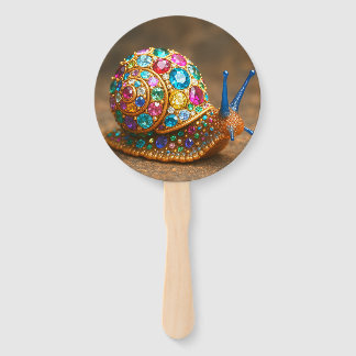 Gem Encrusted Snail Hand Fan
