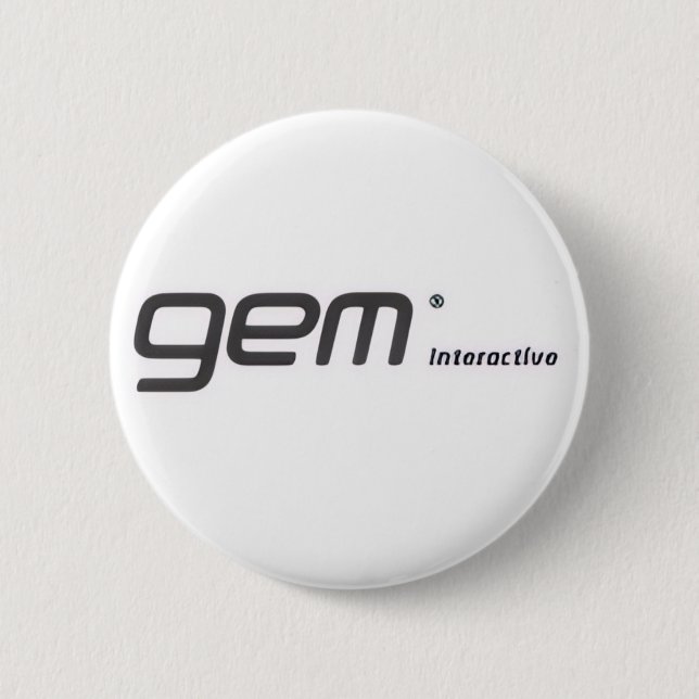 gem Interactive button,gem interactive 6 Cm Round Badge (Front)